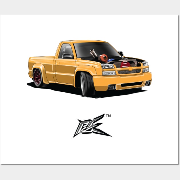 chevy silverado dropped truck Wall Art by naquash